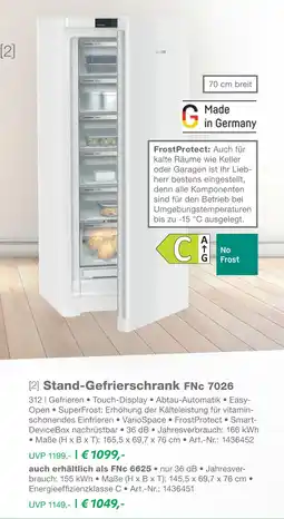 EP Stand-gefrierschrank fnc 7026 Angebot