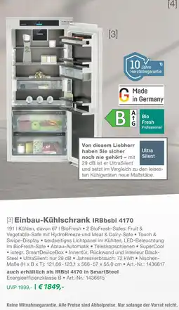 EP Liebherr einbau-kühlschrank irbbsbi 4170 Angebot