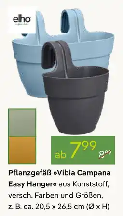 Pflanzen Kölle Elho pflanzgefäß vibia campana easy hanger Angebot