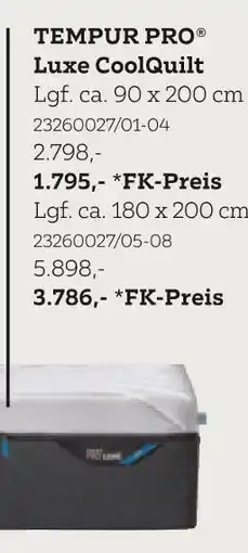 XXXLutz Tempur pro luxe coolquilt lgf. ca. 90 x 200 cm Angebot