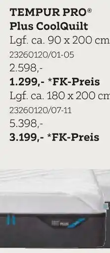 XXXLutz Tempur pro plus coolquilt Angebot