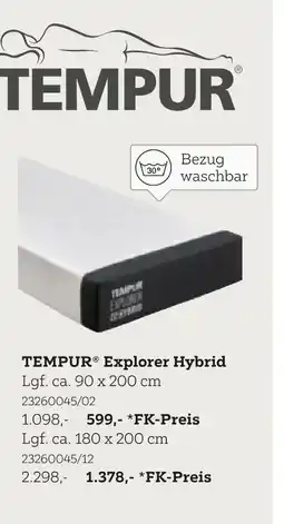 XXXLutz Tempur explorer hybrid lgf. ca. 90 x 200 cm Angebot