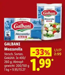 Lidl Galbani mozzarella maxi Angebot