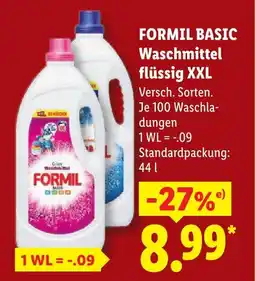 Lidl Formil basic waschmittel flüssig xxl Angebot