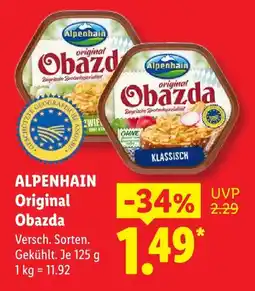 Lidl Alpenhain original obazda klassisch Angebot