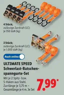 Lidl Ultimate speed schwerlast-ratschen-spanngurte-set (4 stück) Angebot