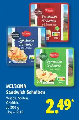 Lidl Milbona sandwich scheiben mit emmentaler Angebot