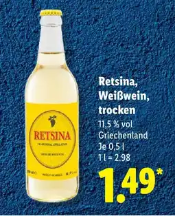 Lidl Retsina weißwein trocken Angebot