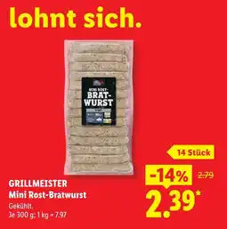 Lidl Grillmeister mini rost-bratwurst Angebot