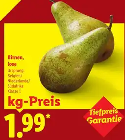 Lidl Birnen, lose Angebot