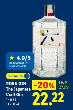 Lidl Roku gin the japanese craft gin Angebot