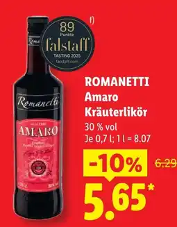 Lidl Romanetti amaro kräuterlikör Angebot