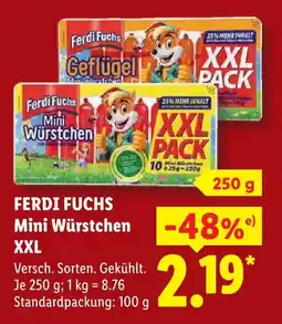 Lidl Ferdi fuchs mini würstchen geflügel xxl Angebot