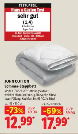 Lidl John cotton sommer-steppbett ca. 135 x 200 cm Angebot