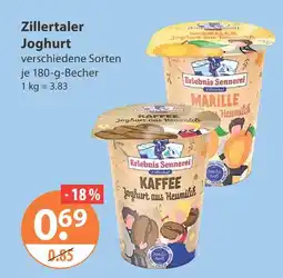 V Markt Erlebnis sennerei zillertal kaffee joghurt aus heumilch Angebot