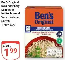 Globus Ben's Original Reis oder Ebly Lose oder Im Kochbeutel Angebot