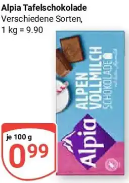 Globus Alpia Tafelschokolade Angebot