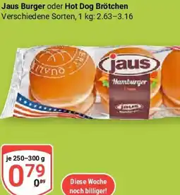 Globus Jaus Burger oder Hot Dog Brötchen Angebot