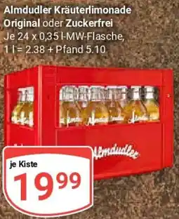 Globus Almdudler Kräuterlimonade Original oder Zuckerfrei Angebot