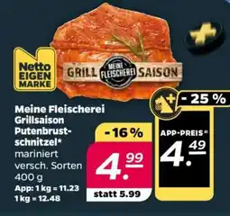 NETTO Meine Fleischerei Grillsaison Putenbrustschnitzel Angebot