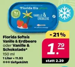 NETTO Florida Softeis Vanille & Erdbeere oder Vanille & Schokolade Angebot