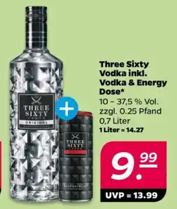 NETTO Three Sixty Vodka inkl. Vodka & Energy Dose Angebot