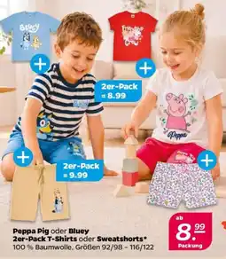 NETTO Peppa Pig oder Bluey 2er-Pack T-Shirts oder Sweatshorts Angebot
