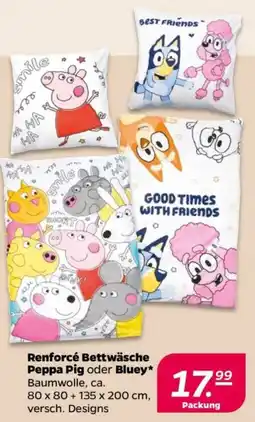 NETTO Renforcé Bettwäsche Peppa Pig oder Bluey Angebot