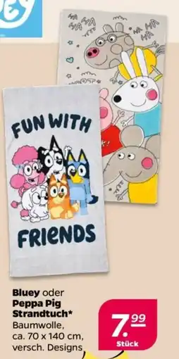NETTO Bluey oder Peppa Pig Strandtuch Angebot