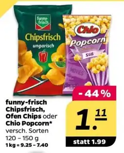 NETTO funny-frisch Chipsfrisch, Ofen Chips oder Chio Popcorn Angebot