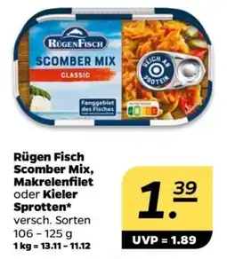 NETTO Rügen Fisch Scomber Mix, Makrelenfilet oder Kieler Sprotten Angebot
