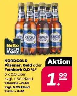 NETTO NORDGOLD Pilsener, Gold oder Feinherb 0,0 % Angebot