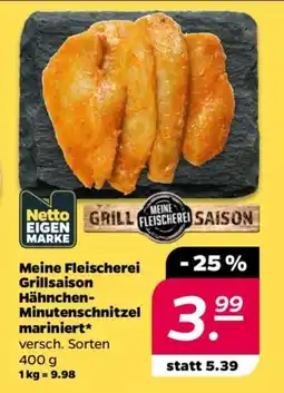 NETTO Meine Fleischerei Grillsaison Hähnchen Minutenschnitzel mariniert Angebot