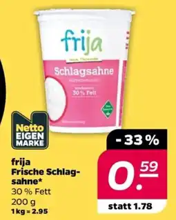 NETTO frija Frische Schlagsahne Angebot