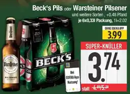 E-Center Beck's Pils oder Warsteiner Pilsener Angebot