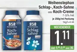 E-Center Weihenstephan Schlag-, Koch-Sahne oder Koch-Creme Angebot