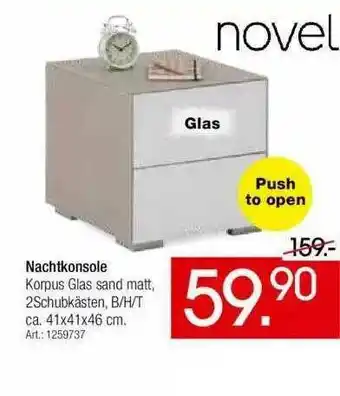 Zurbrüggen Novel Glas Nachtkonsole Angebot