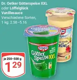 Globus Dr. Oetker Götterspeise XXL oder Löffelglück Vanillesauce Angebot