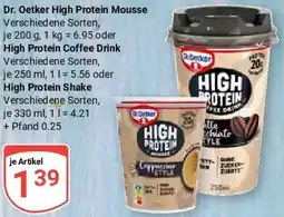 Globus Dr. Oetker High Protein Mousse oder High Protein Coffee Drink Angebot