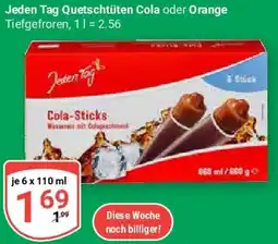 Globus Jeden Tag Quetschtüten Cola oder Orange Angebot