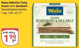 Globus Wasa Selection Tasty Snack oder Sandwich Angebot