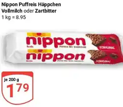 Globus Nippon Puffreis Häppchen Vollmilch oder Zartbitter Angebot