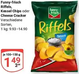 Globus Funny-frisch Riffels, Kessel Chips oder Cheese Cracker Angebot