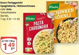 Globus Knorr Fertiggericht Spaghetteria, Hüttenschmaus oder Asia Angebot