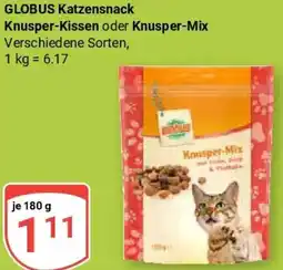Globus GLOBUS Katzensnack Knusper-Kissen oder Knusper-Mix Angebot