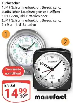 Globus manufact Funkwecker Angebot