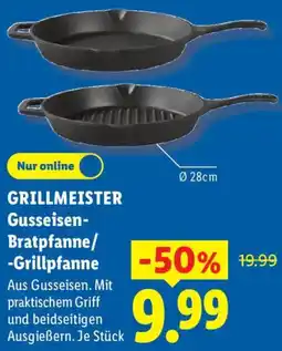 Lidl GRILLMEISTER Gusseisen-Bratpfanne/ -Grillpfanne Angebot