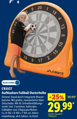 Lidl CRIVIT Aufblasbare Fußball-Dartscheibe Angebot