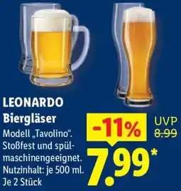 Lidl LEONARDO Biergläser Angebot