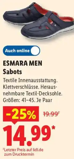 Lidl ESMARA MEN Sabots Angebot
